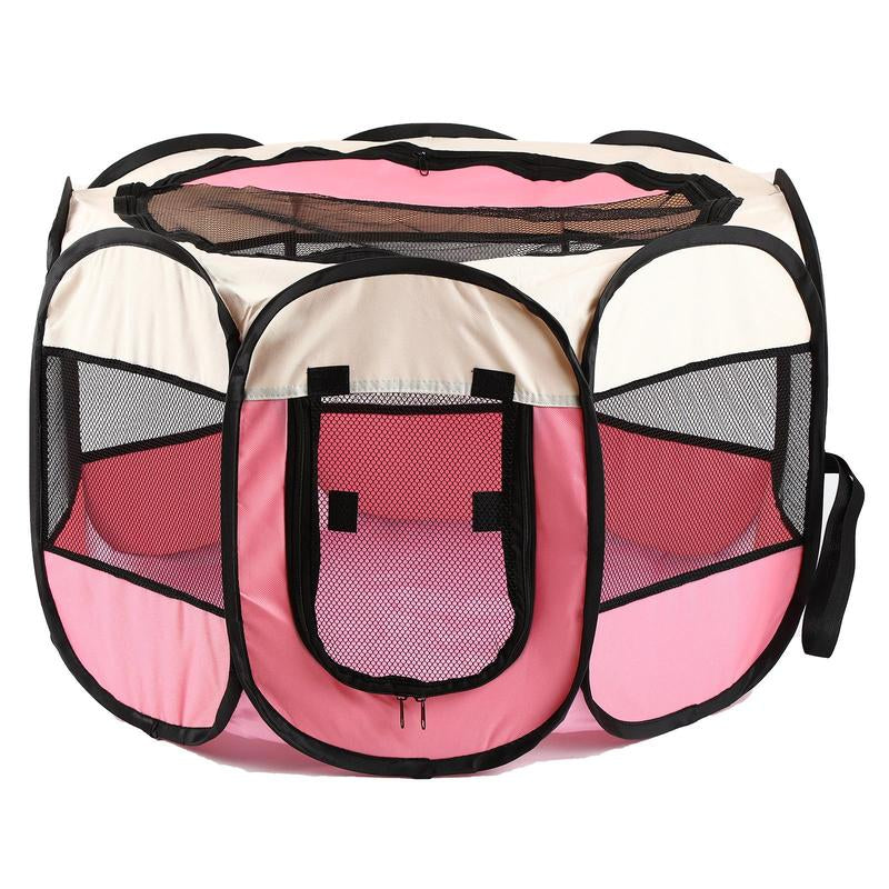 Portable Pet Playpen, Foldable Paw Print Pet Tent, Pet Maternity Room, Pet Nest for Dogs & Cats
