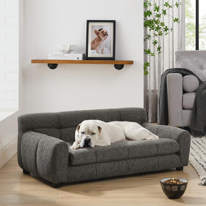 Niccae Soft & Comfortable Pet Sofa with Backrest and Armrests, Modern Rectangular Design for Large & Medium-Sized Dogs, Perfect for Pet Comfort