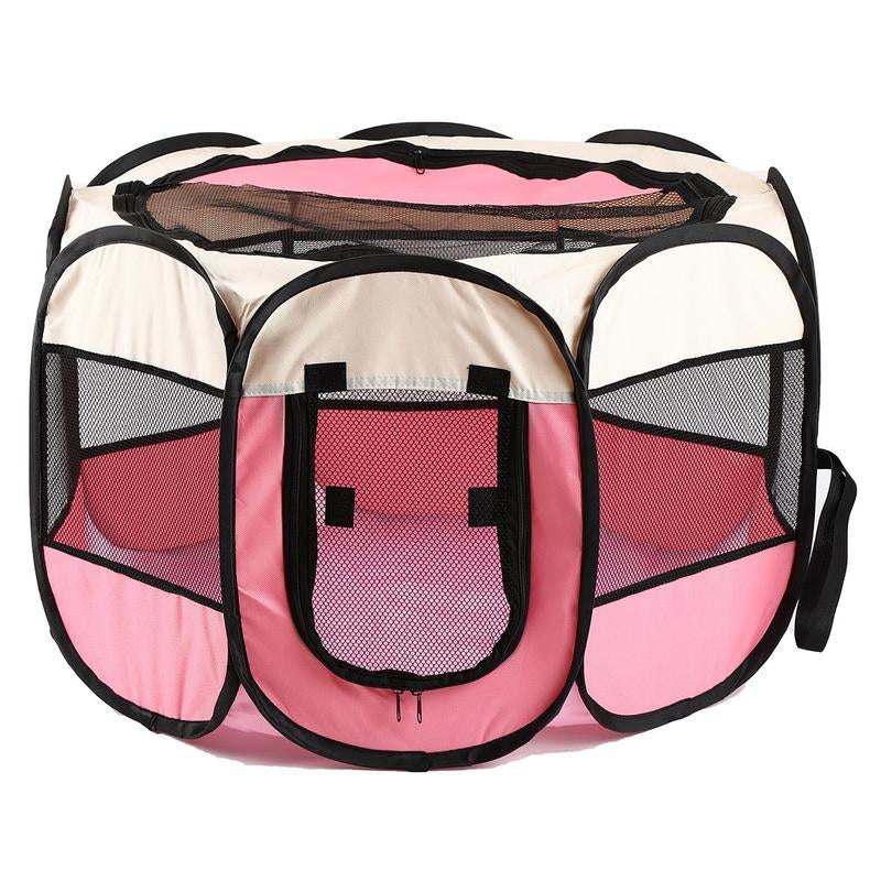 Portable Pet Playpen, Foldable Paw Print Pet Tent, Pet Maternity Room, Pet Nest for Dogs & Cats