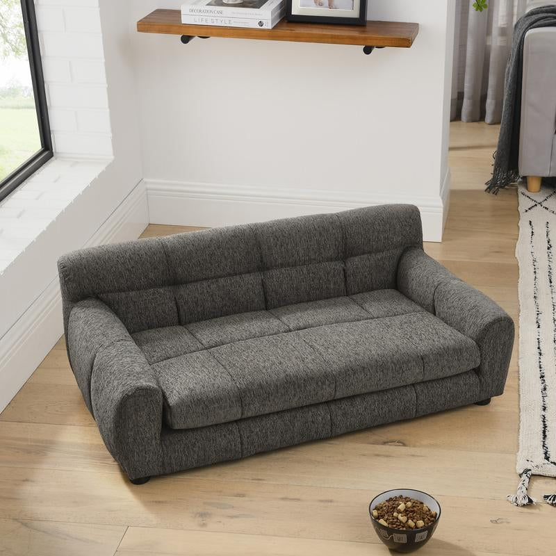 Niccae Soft & Comfortable Pet Sofa with Backrest and Armrests, Modern Rectangular Design for Large & Medium-Sized Dogs, Perfect for Pet Comfort