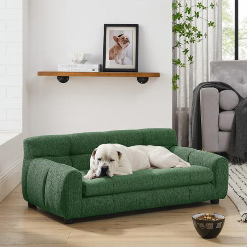 Niccae Soft & Comfortable Pet Sofa with Backrest and Armrests, Modern Rectangular Design for Large & Medium-Sized Dogs, Perfect for Pet Comfort