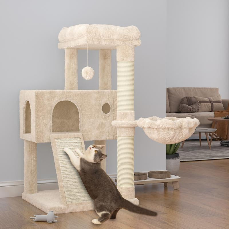 SHA CERLIN 36” Cat Tree | Multi-Level Cat Tower with Hammock & Sisal Scratching Posts | Cozy & Fun for Cats#Tiktokshopbacktoschool
