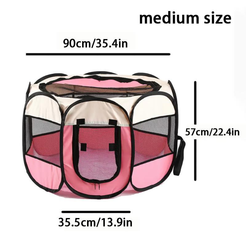 Portable Pet Playpen, Foldable Paw Print Pet Tent, Pet Maternity Room, Pet Nest for Dogs & Cats