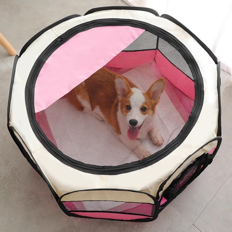 Portable Pet Playpen, Foldable Paw Print Pet Tent, Pet Maternity Room, Pet Nest for Dogs & Cats
