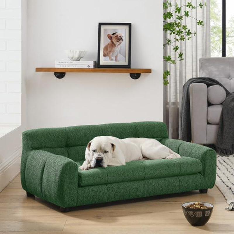 Niccae Soft & Comfortable Pet Sofa with Backrest and Armrests, Modern Rectangular Design for Large & Medium-Sized Dogs, Perfect for Pet Comfort