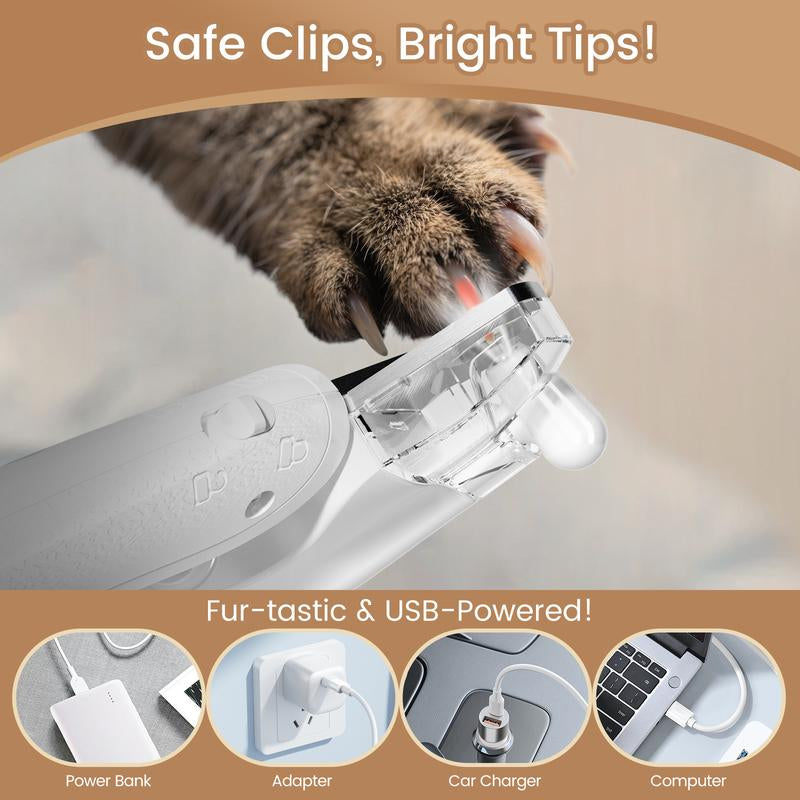 Vankoo Petgroomer 2-In-1 Dog Nail Clipper & Paw Hair Trimmer with LED Light, Rechargeable & Waterproof – Grooming Tool for Paws, Face, Ears, Rump – Safe for Dogs & Cats