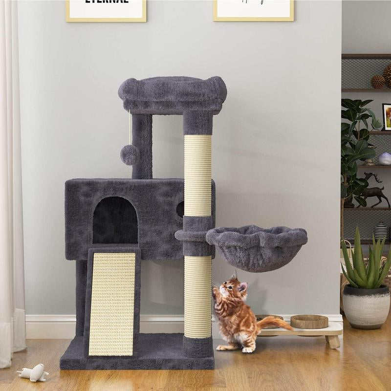 SHA CERLIN 36” Cat Tree | Multi-Level Cat Tower with Hammock & Sisal Scratching Posts | Cozy & Fun for Cats#Tiktokshopbacktoschool
