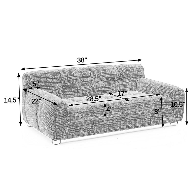 Niccae Soft & Comfortable Pet Sofa with Backrest and Armrests, Modern Rectangular Design for Large & Medium-Sized Dogs, Perfect for Pet Comfort