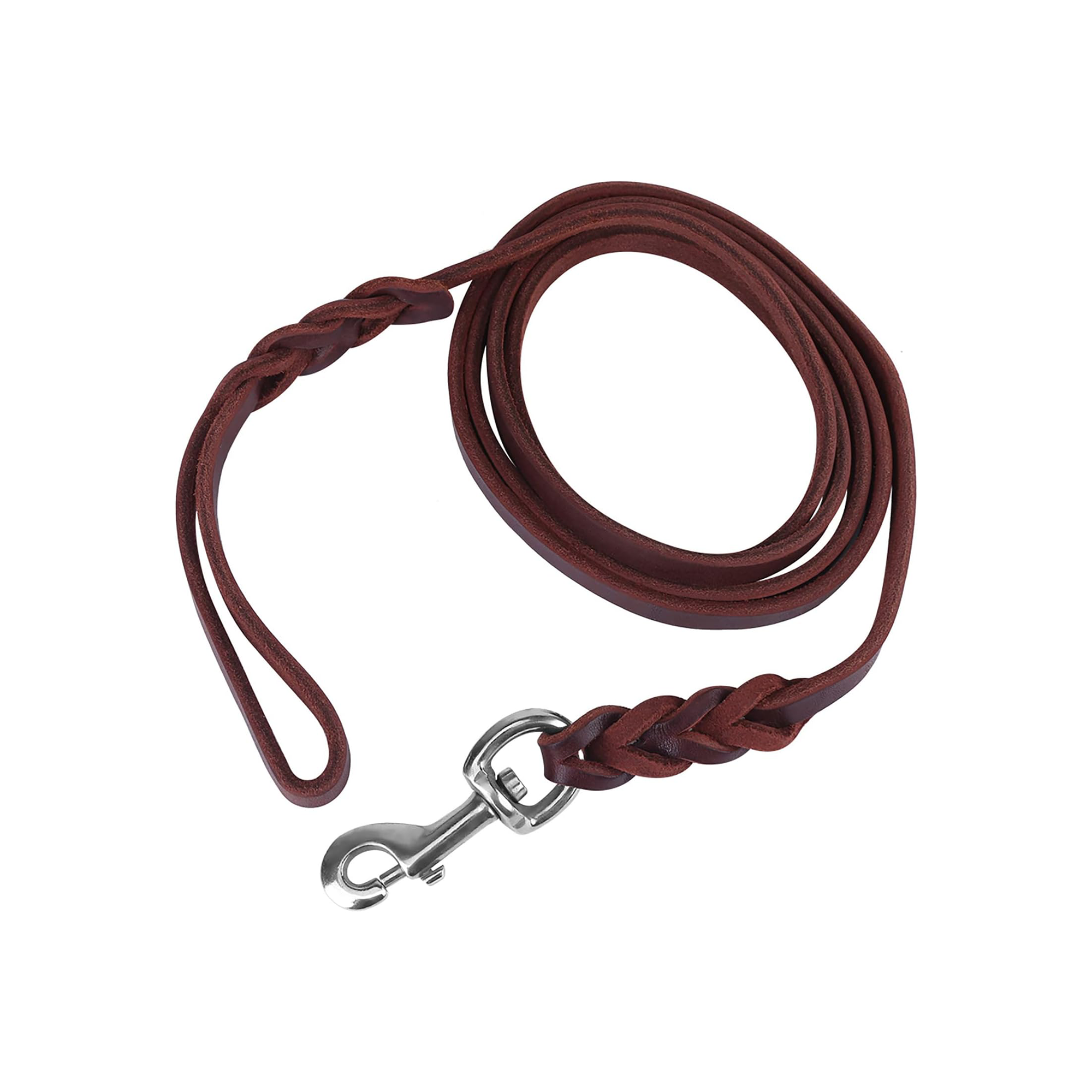 Leather Pet Dog Leash, Cowhide Safety Rope Belt for Daily Walking, Running, and Training (#01)